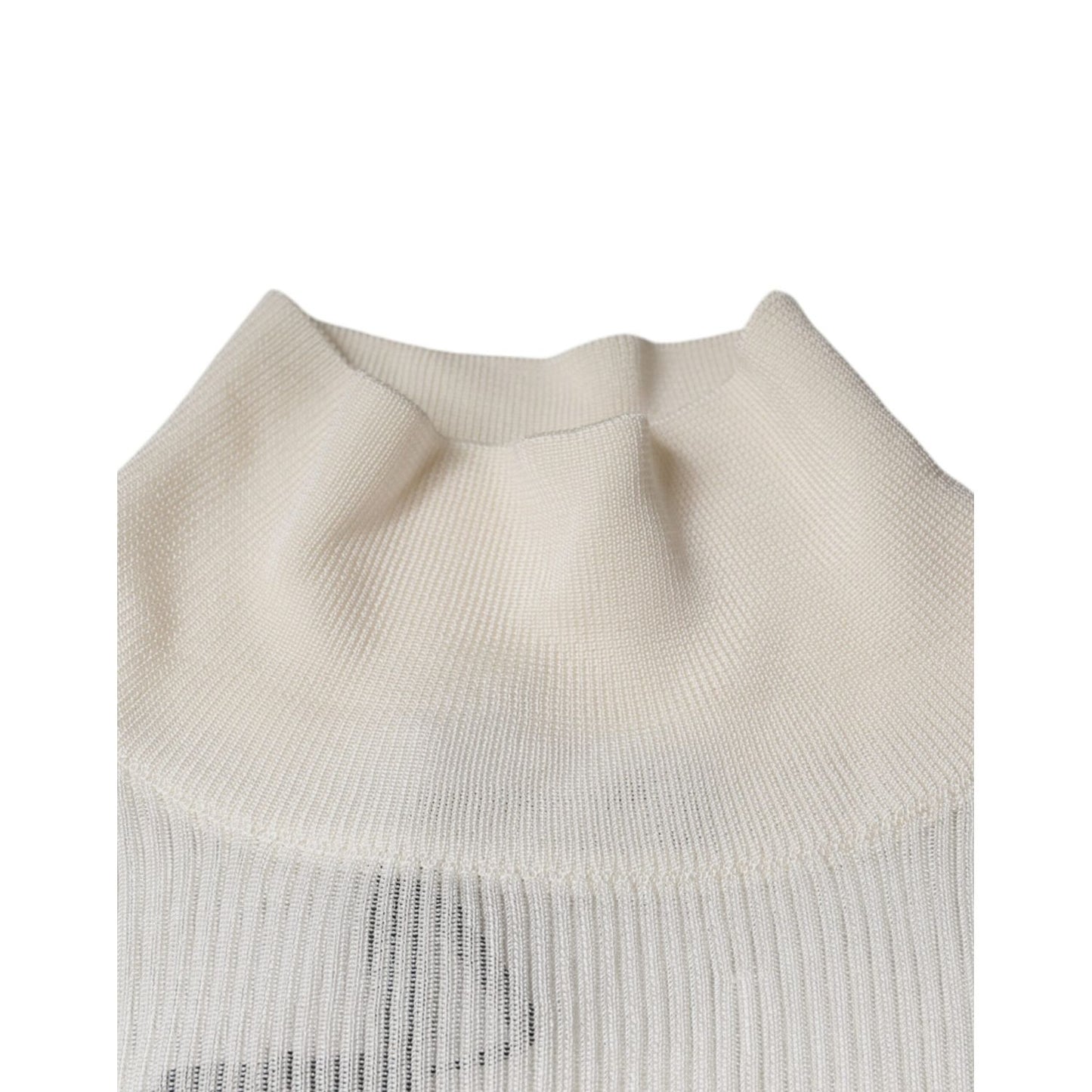 Dolce & Gabbana White Long Sleeve Turtleneck Men Pullover Sweater Dolce & Gabbana