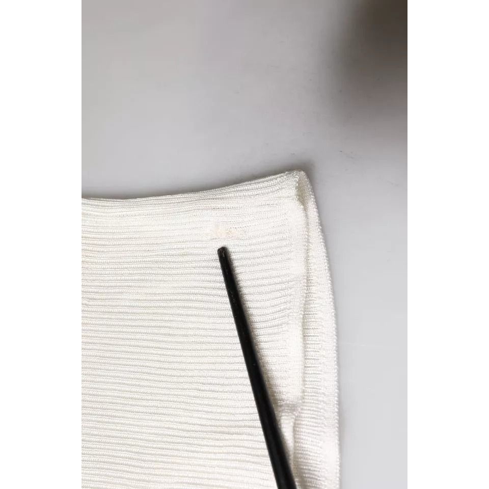 Dolce & Gabbana White Long Sleeve Turtleneck Men Pullover Sweater Dolce & Gabbana