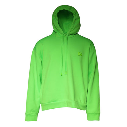 Dolce & Gabbana Green Logo Hooded Pullover Men Sweatshirt Sweater Dolce & Gabbana