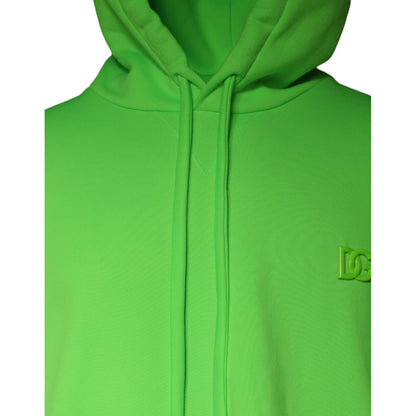 Dolce & Gabbana Green Logo Hooded Pullover Men Sweatshirt Sweater Dolce & Gabbana