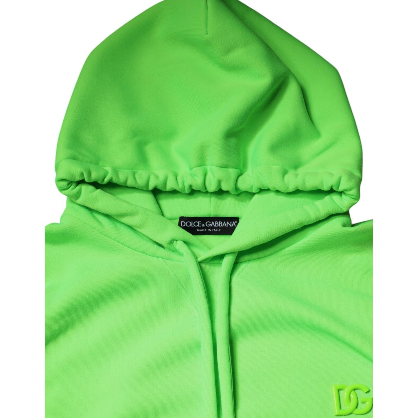 Dolce & Gabbana Green Logo Hooded Pullover Men Sweatshirt Sweater Dolce & Gabbana