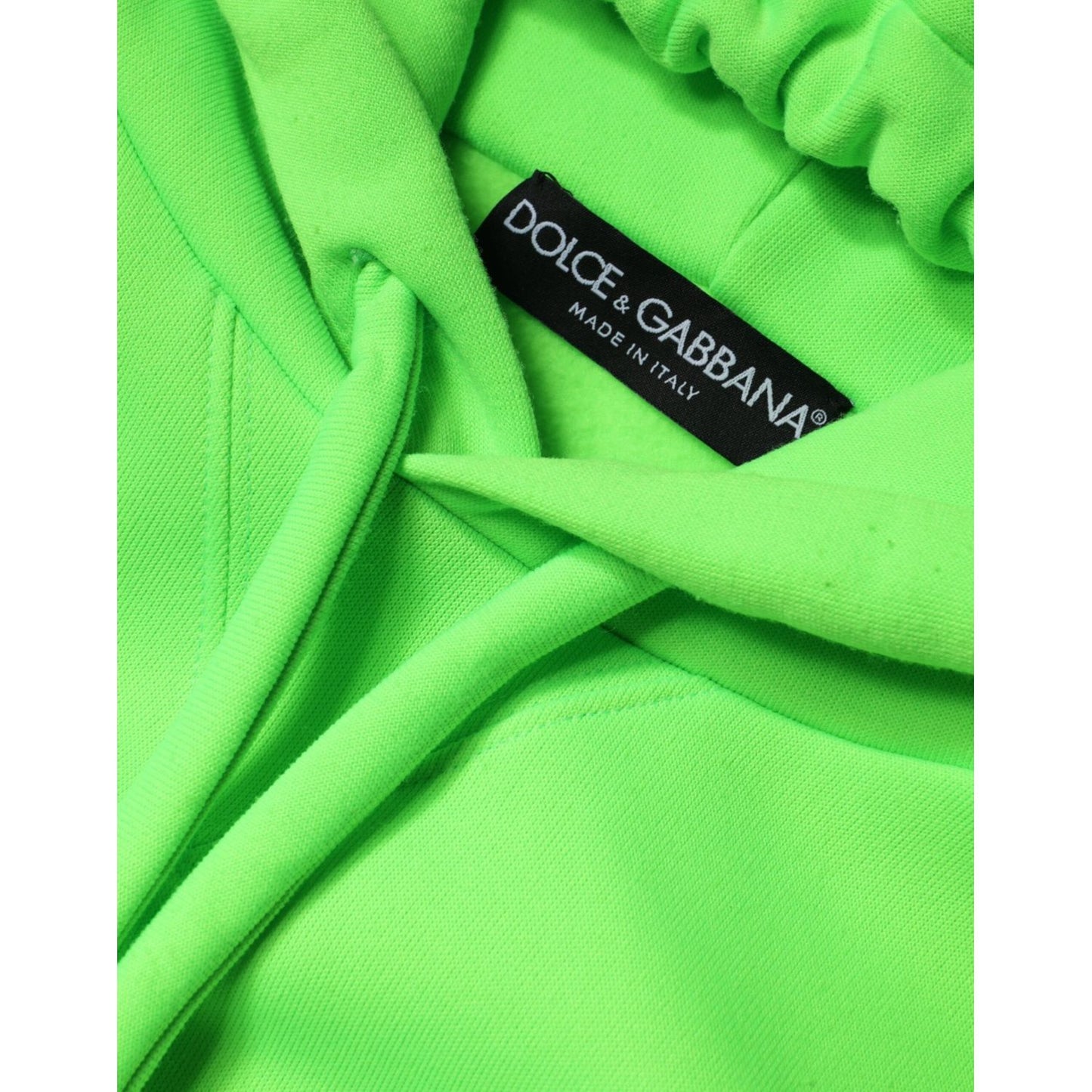 Dolce & Gabbana Green Logo Hooded Pullover Men Sweatshirt Sweater Dolce & Gabbana