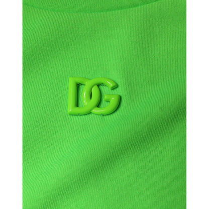 Dolce & Gabbana Green Logo Hooded Pullover Men Sweatshirt Sweater Dolce & Gabbana