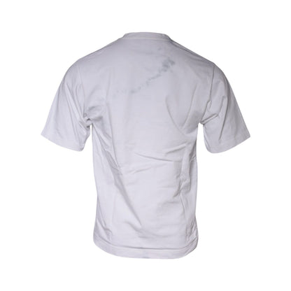 Dolce & Gabbana White Logo Print Cotton Crew Neck T-shirt
