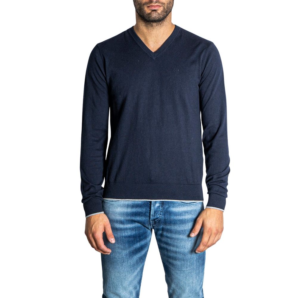 Armani Exchange Blue Cotton Sweatshirt Armani Exchange