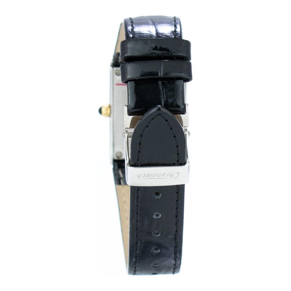 Chronotech Black Leather Dress Watch