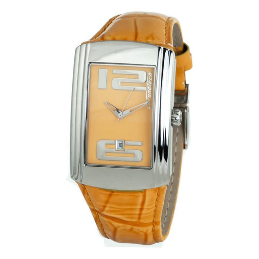 Chronotech Orange Leather Dress Watch
