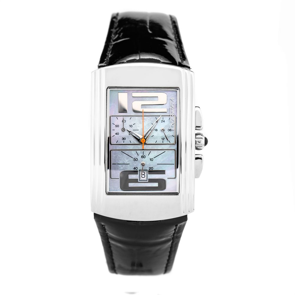 Chronotech Black Leather Dress Watch