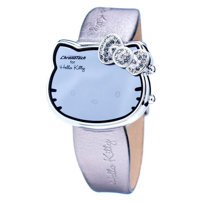 Chronotech Silver Leather Watch