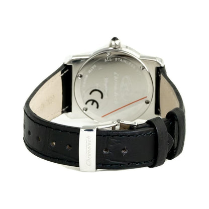 Chronotech Black Leather Watch