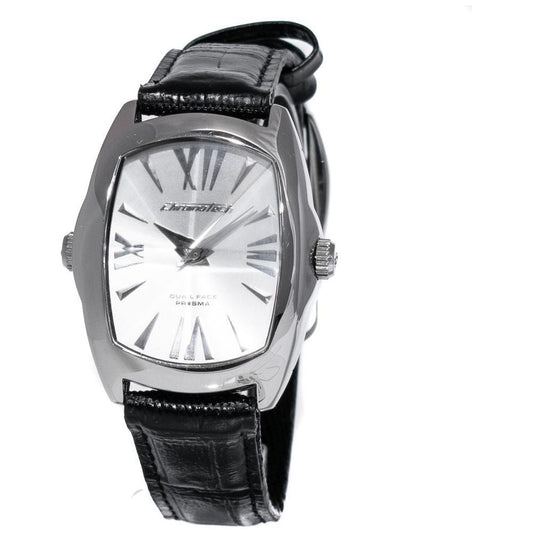 Chronotech Black Leather Dress Watch