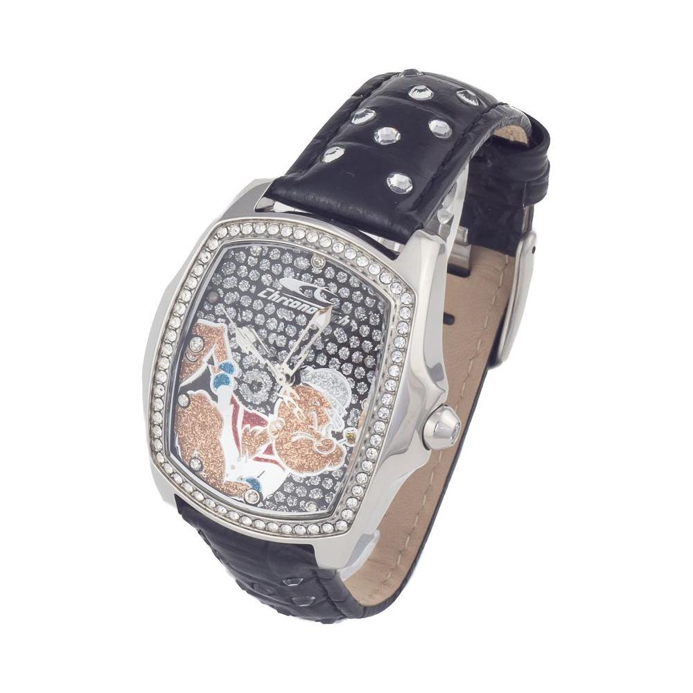 Chronotech Black Leather Dress Watch