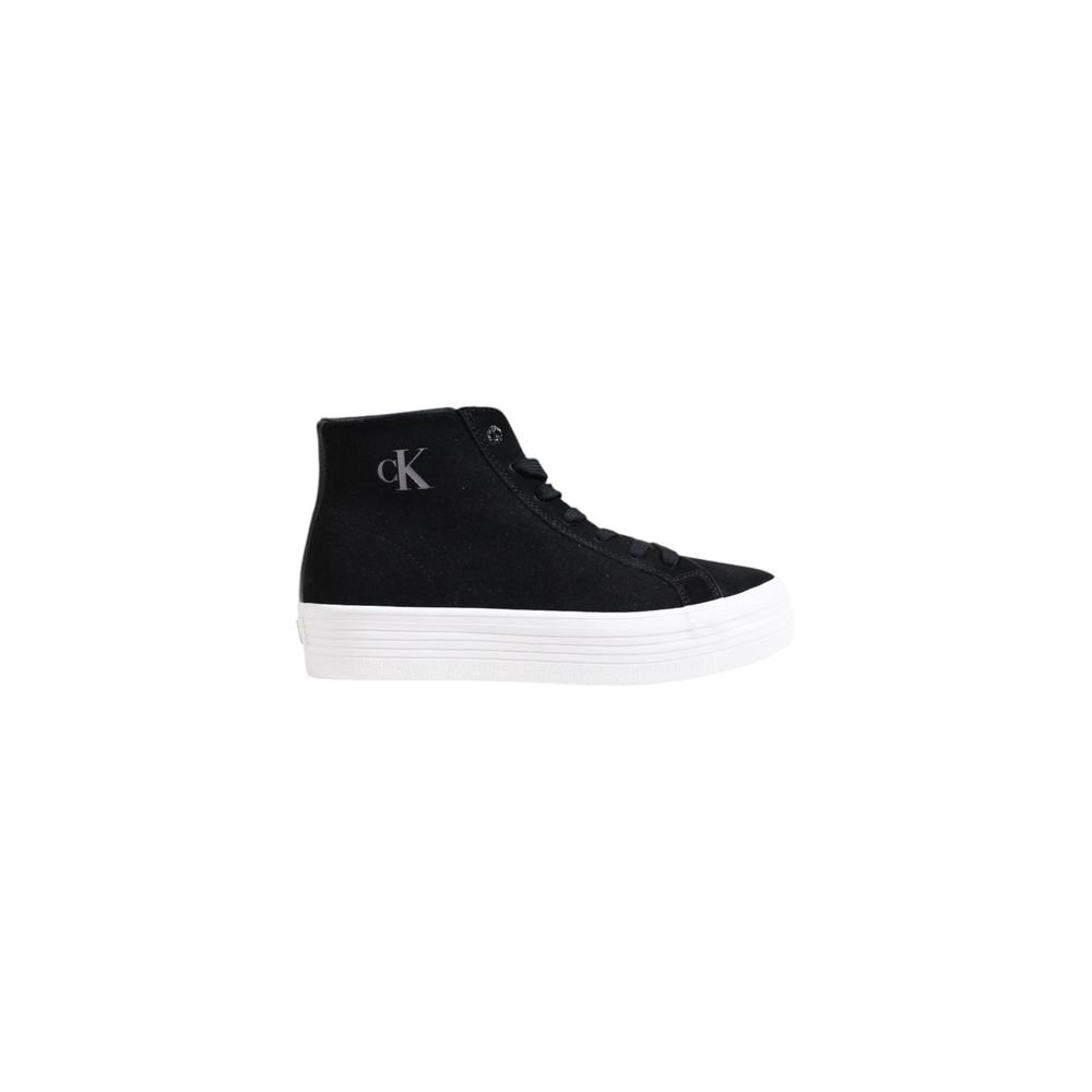 Calvin Klein Jeans Black Suede Leather Platform Sneakers
