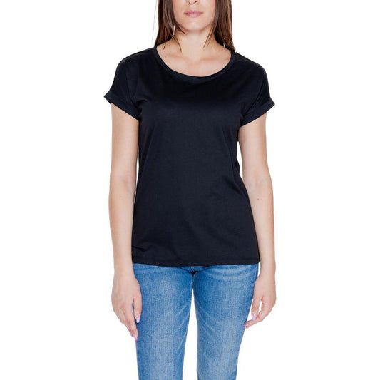 Vila Clothes Black Cotton T-Shirt VI-14606400009-IT38|XS