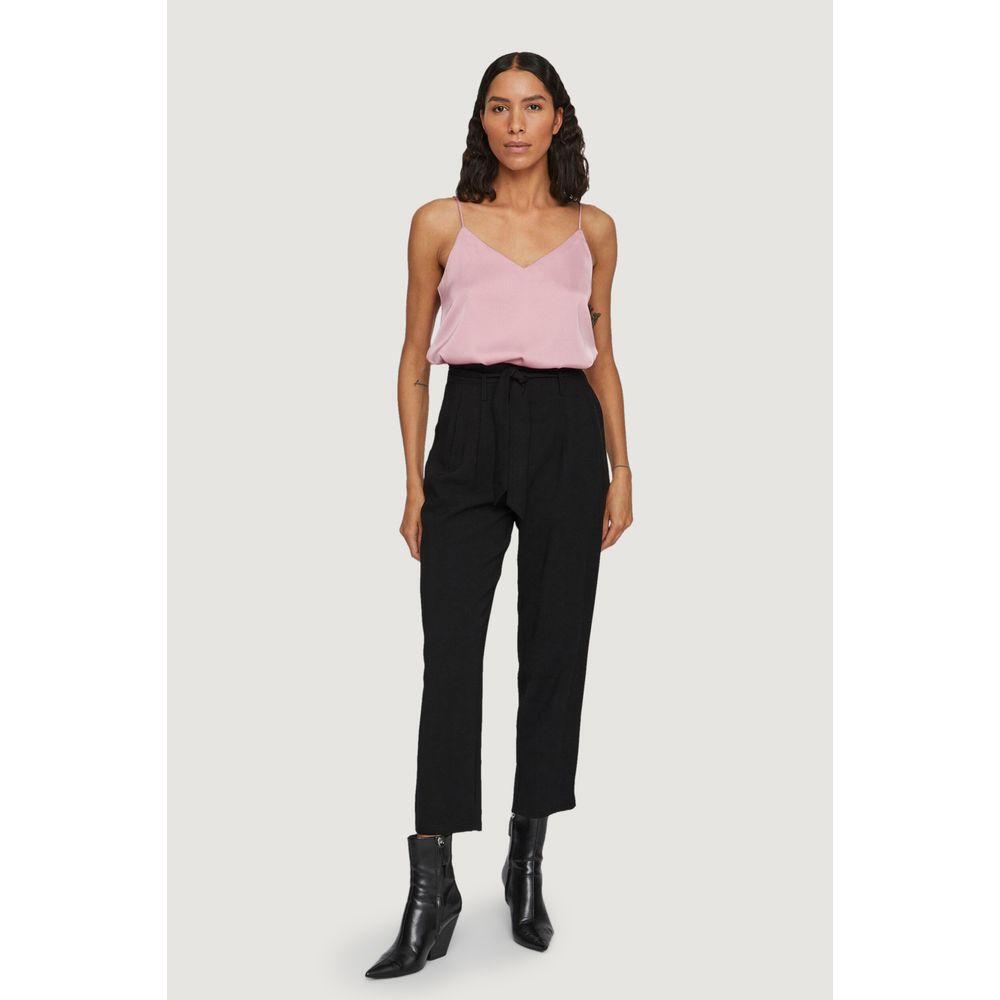 Vila Clothes Black Viscose Cropped Pant VI-10437300009-IT36|XXS