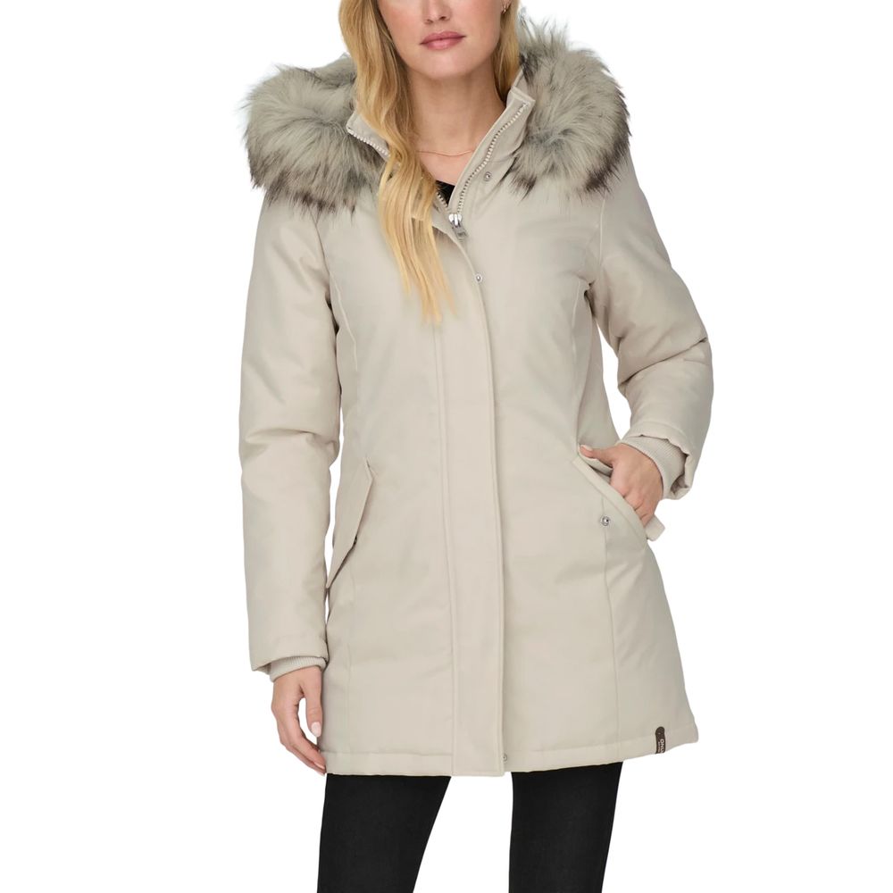 Only Beige Polyester Parka