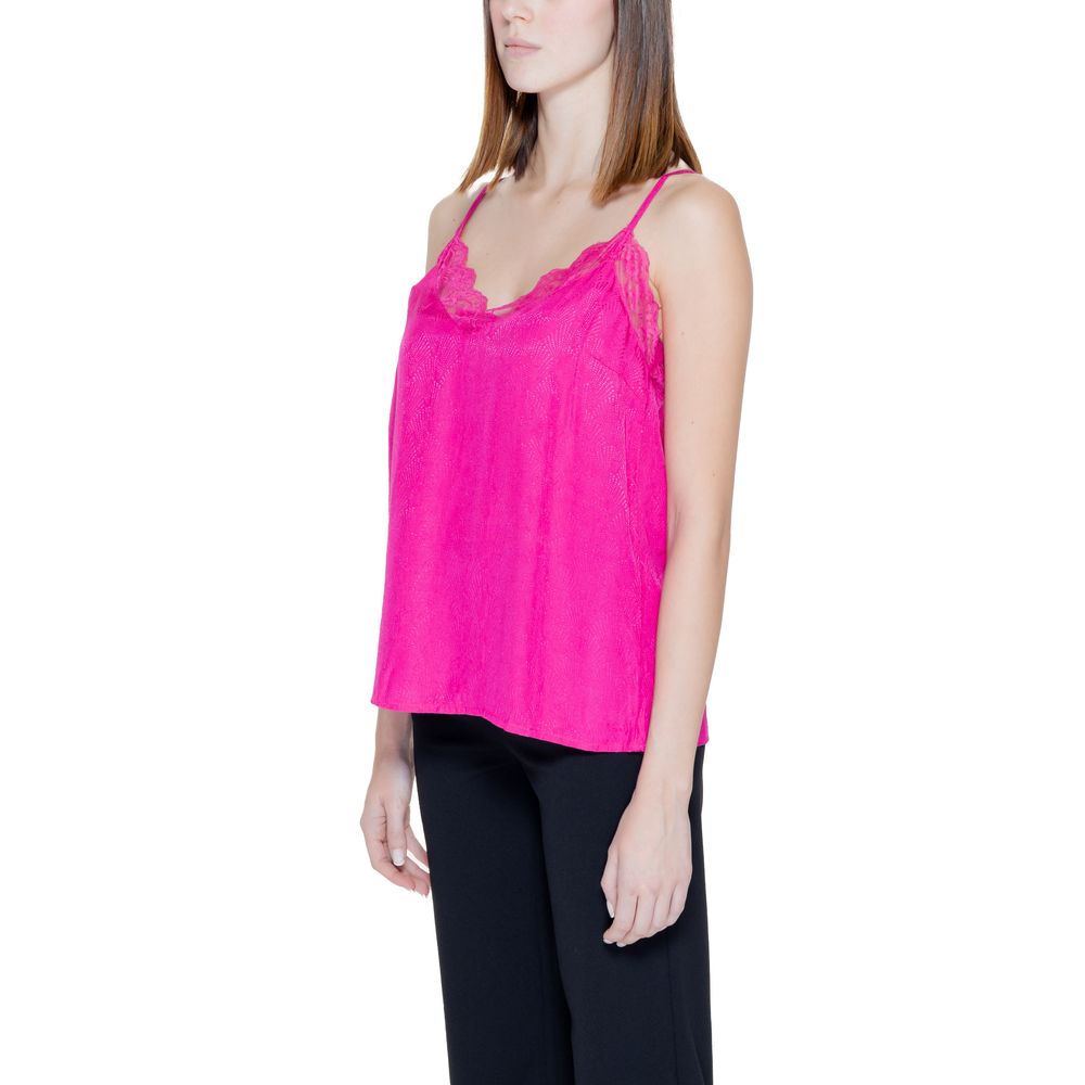 Vila Clothes Pink Viscose Tank Tops