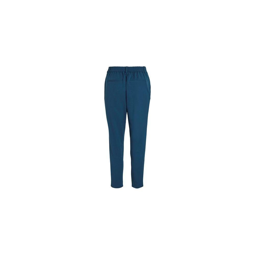 Vila Clothes Blue Polyester Pant VI-12634100582-IT36|XXS