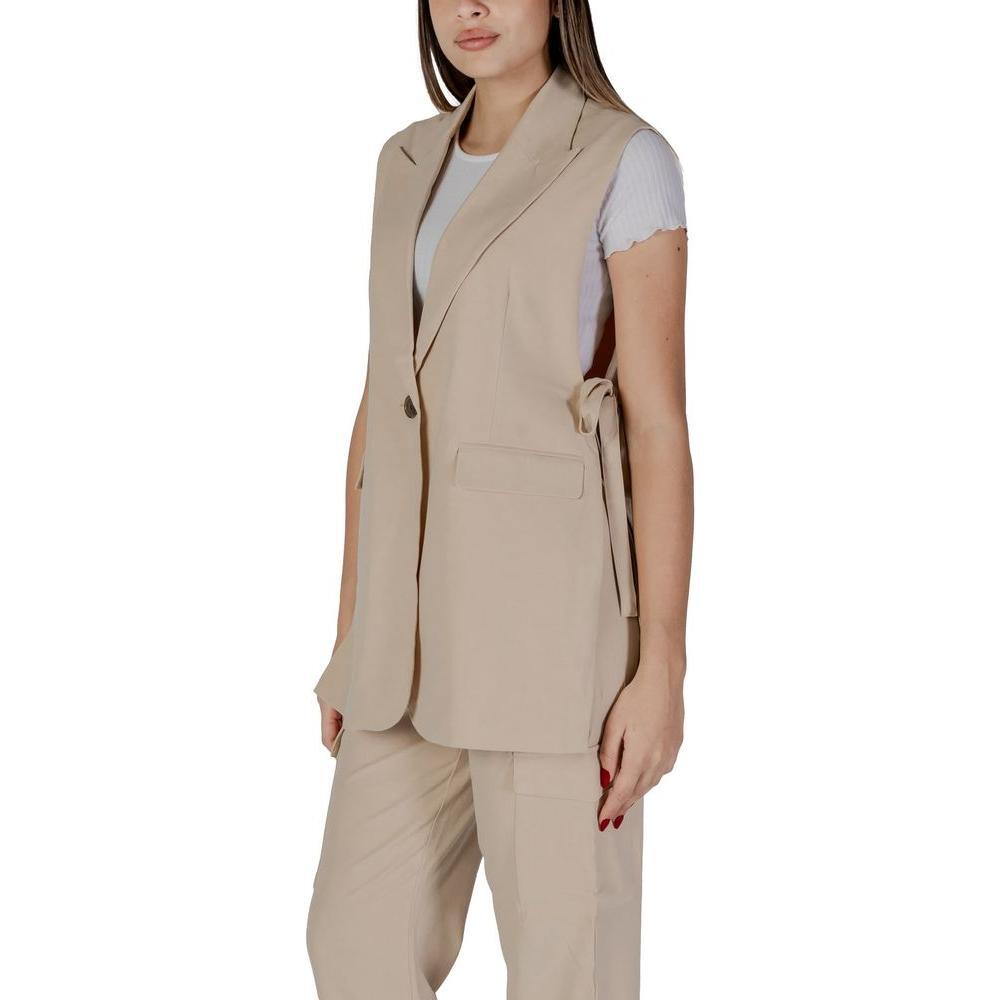 B.Young Beige Polyester Waistcoat BY-14925102507-IT40|S