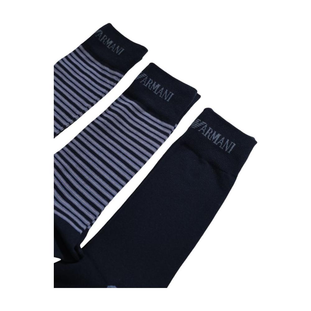 Emporio Armani Underwear Blue Cotton Sock EM-15193400010-ONE SIZE