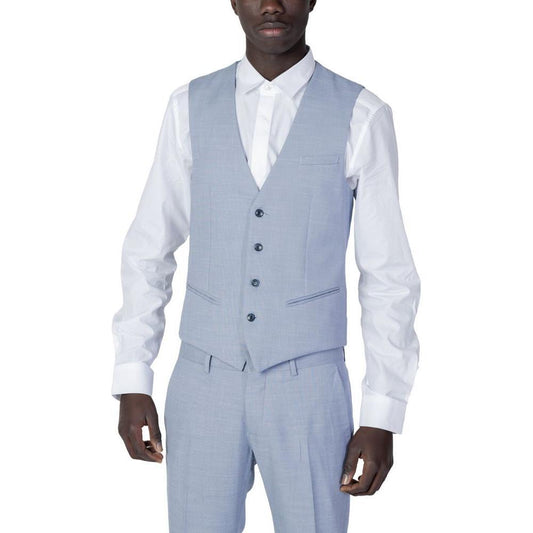 Antony Morato Blue Polyester Waistcoat AN-10251200126-IT52 | XL