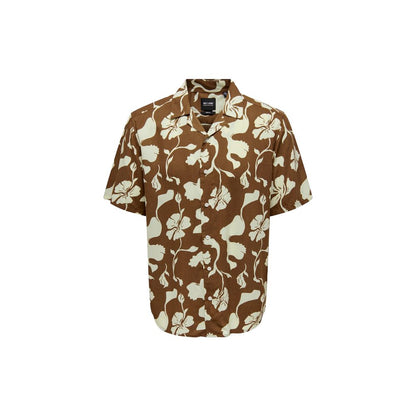 Only & Sons Brown Viscose Shortsleeve