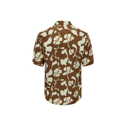 Only & Sons Brown Viscose Shortsleeve