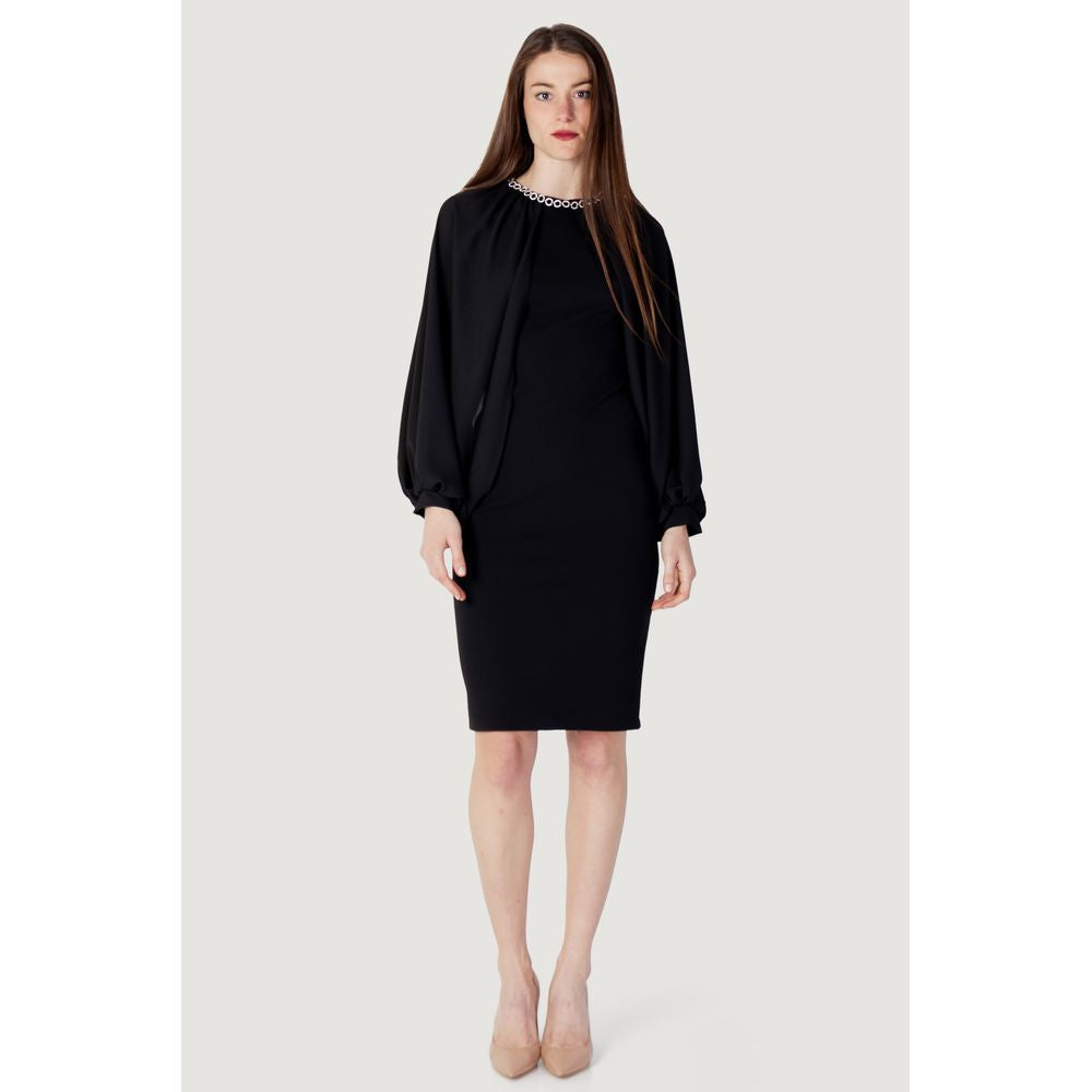 Rinascimento Black Polyester Long RI-11296600009-IT38|XS