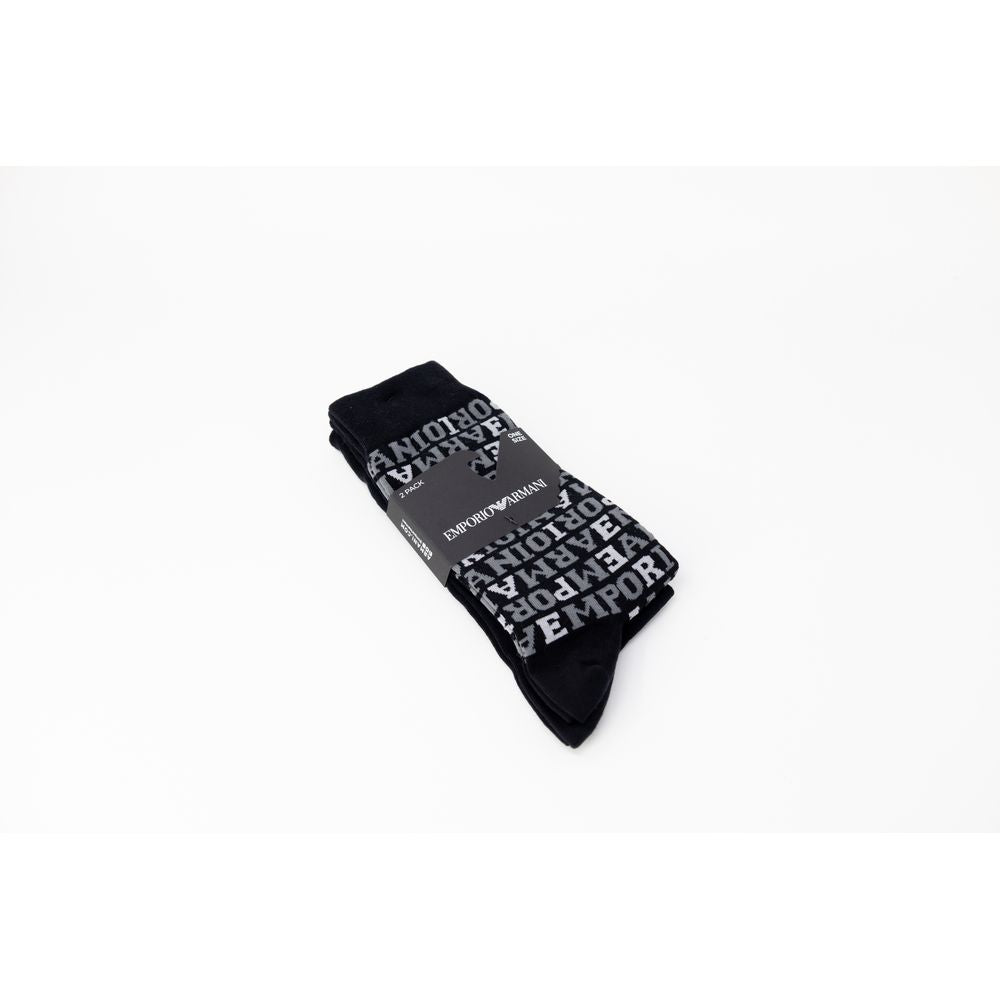Emporio Armani Underwear Black Cotton Socks Emporio Armani Underwear