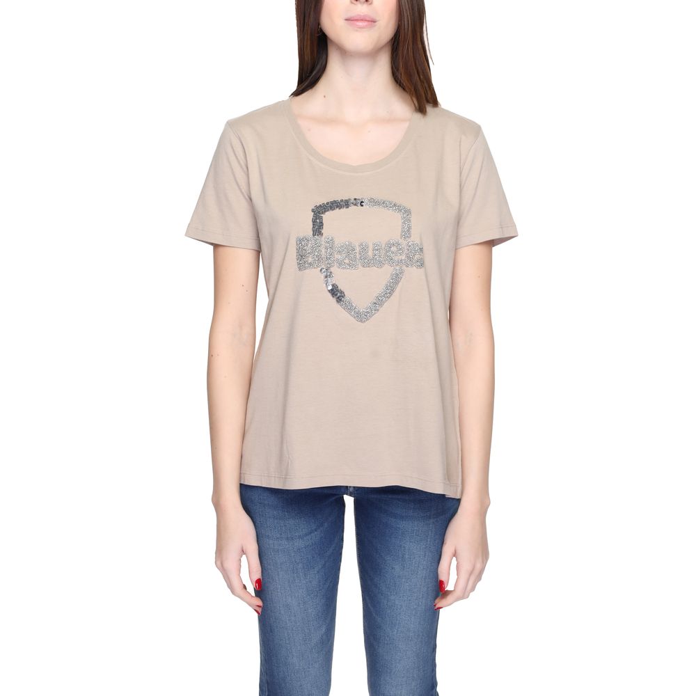 Blauer Beige Cotton T-Shirt