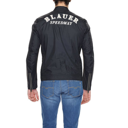 Blauer Black Polyamide Biker Jacket Blauer