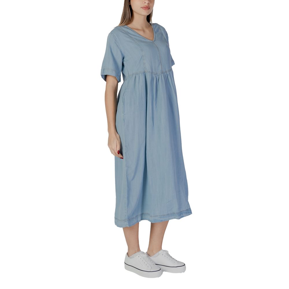 B.Young Light Blue Cotton Long Dress