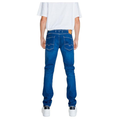 Replay Blue Cotton Relaxed Fit Jean