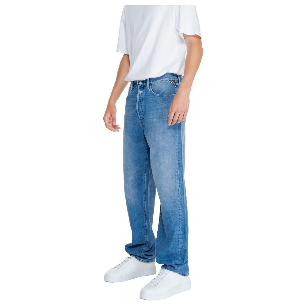Replay Blue Cotton Relaxed Fit Jean