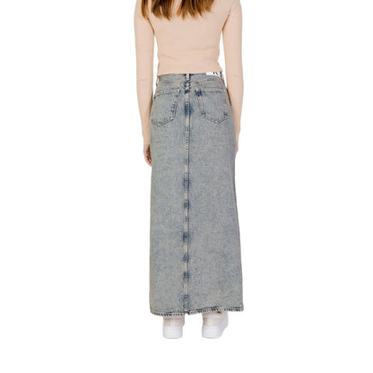 Calvin Klein Jeans Blue Cotton Long Skirt Calvin Klein Jeans