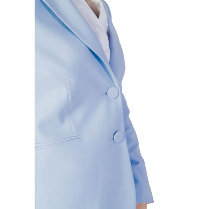 Sandro Ferrone Blue Polyester Blazer