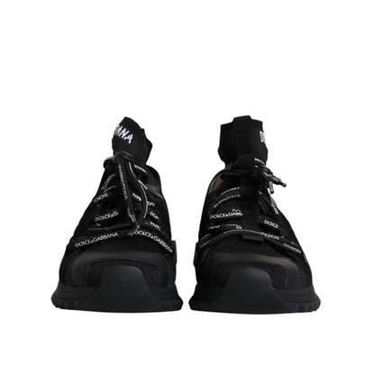 Dolce & Gabbana Black Sorrento Logo Men Sneakers Socks Shoes