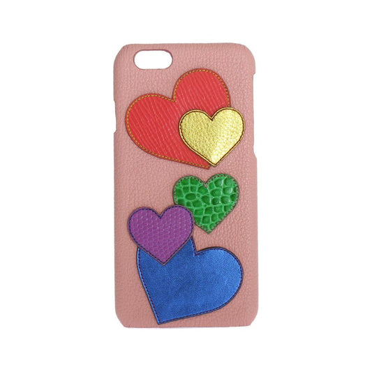 Dolce & Gabbana Pink Leather Heart Phone Cover SMY204