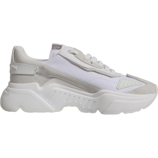 Dolce & Gabbana White Leather Daymaster Low Top Sneakers Shoes MV6426-39