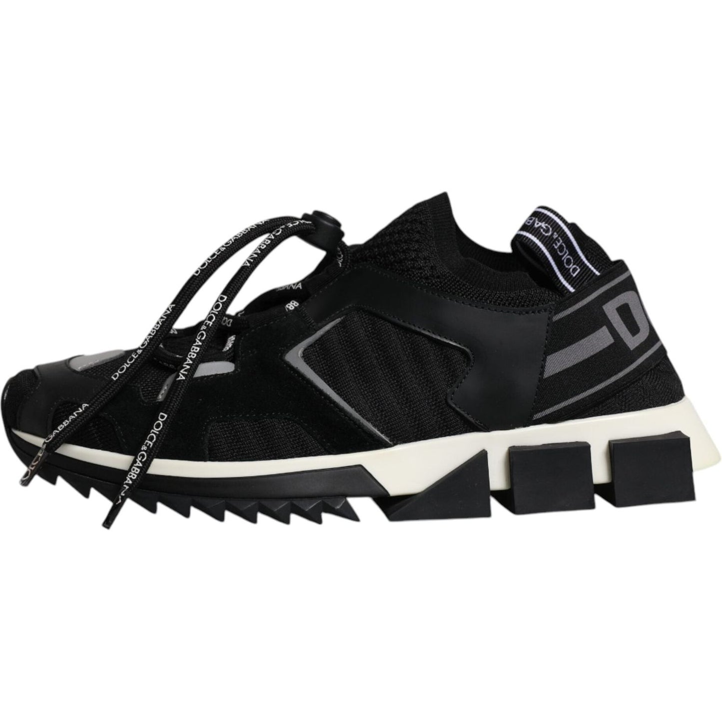 Dolce & Gabbana Black White Logo Sorrento Mens Sneakers Shoes