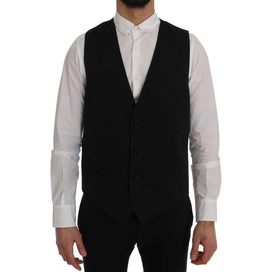 Dolce & Gabbana Black STAFF Cotton Vest