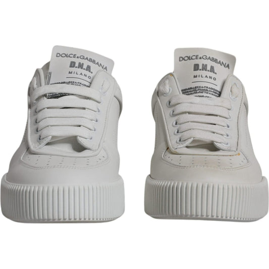 Dolce & Gabbana White Miami Leather Low Top Sneakers Shoes LA11993-36.5