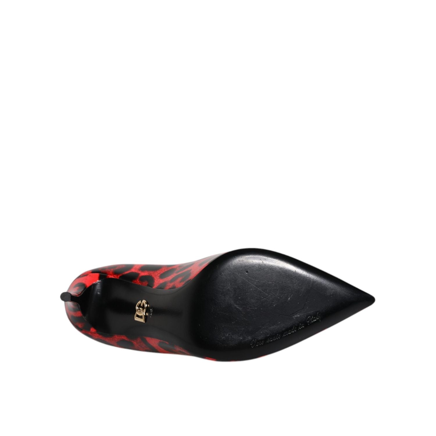 Dolce & Gabbana Red Leopard Leather Stiletto High Heels Pumps Shoes