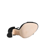 Dolce & Gabbana Black Leather Platform Heels Sandals Shoes