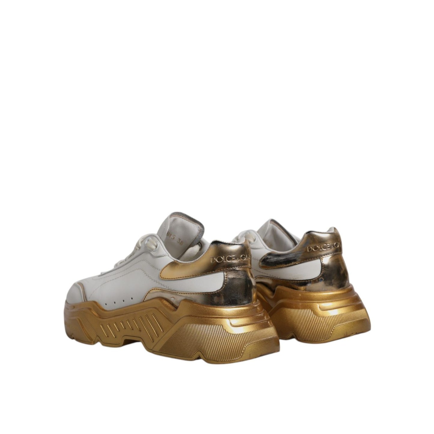 Dolce & Gabbana White Gold Daymaster Low Top Sneakers Shoes