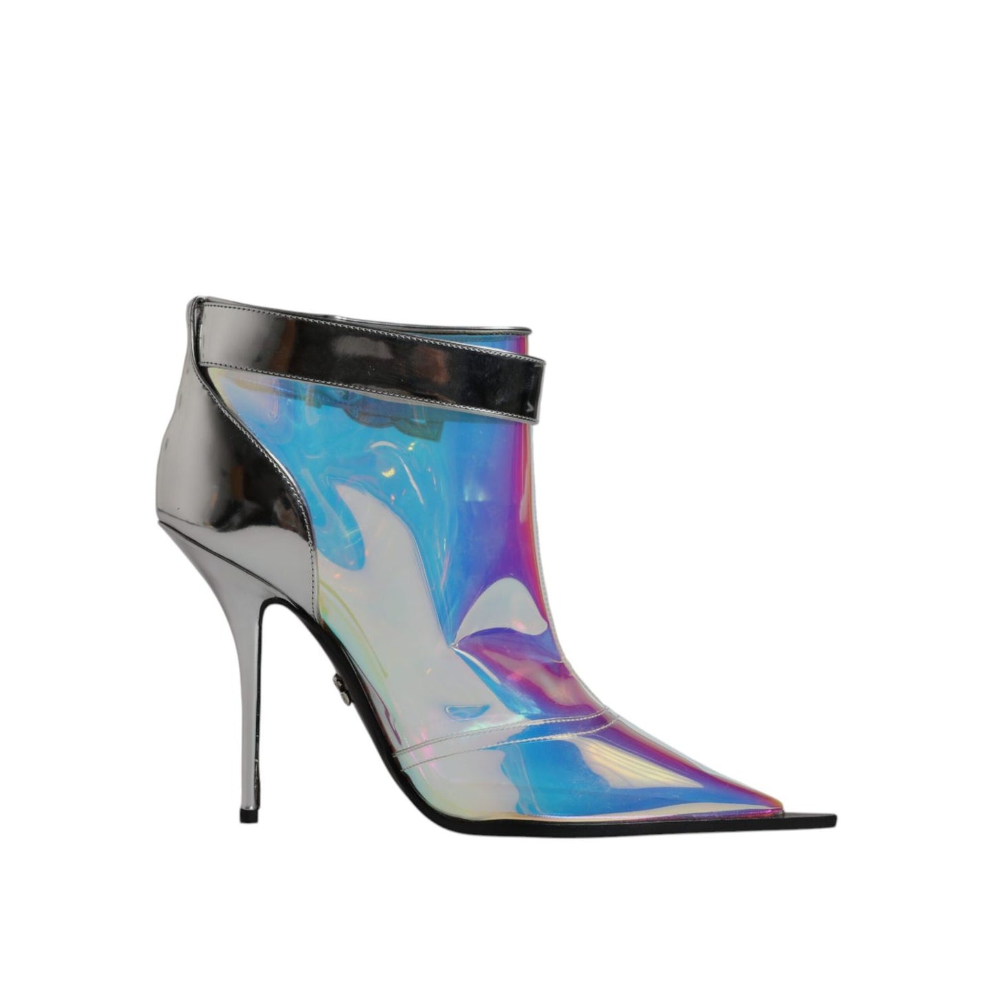 Dolce & Gabbana Shoes Silver Iridescent Pointed Short Boots Dolce & Gabbana