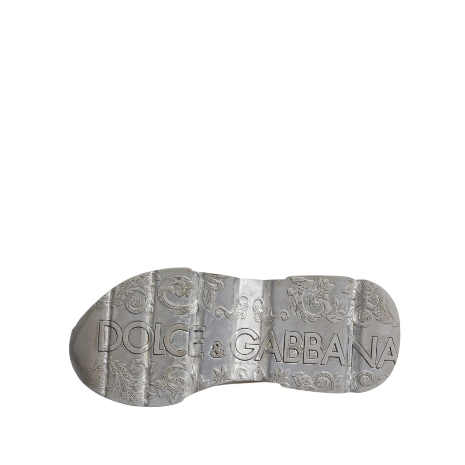 Dolce & Gabbana White Silver Daymaster Low Top Sneakers Shoes