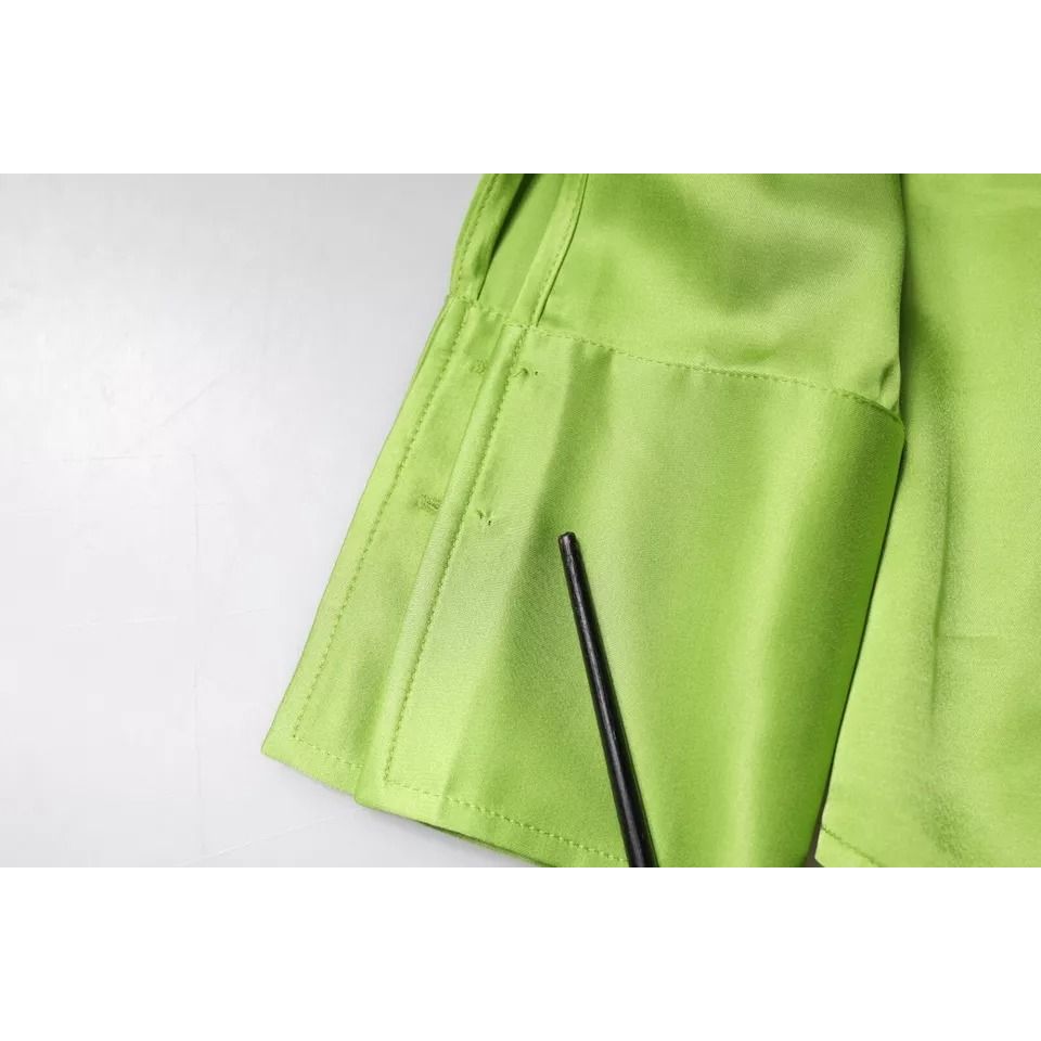 Patrizia Pepe Green Viscose Long Sleeves Collared Blouse Top