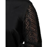 Brunello Cucinelli Black Silk Blend Long Sleeves Blouse Top