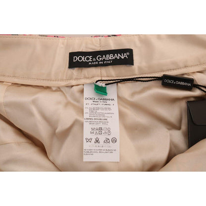 Dolce & Gabbana Pink Floral Brocade Capri Pants